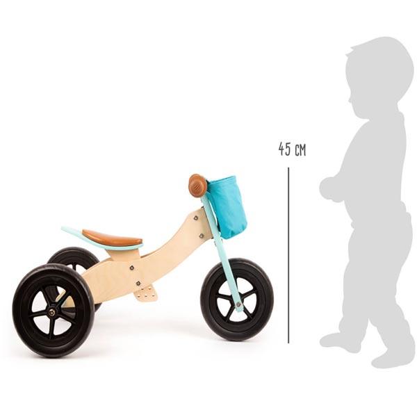 triciclo senza pedali per bambini azzurro